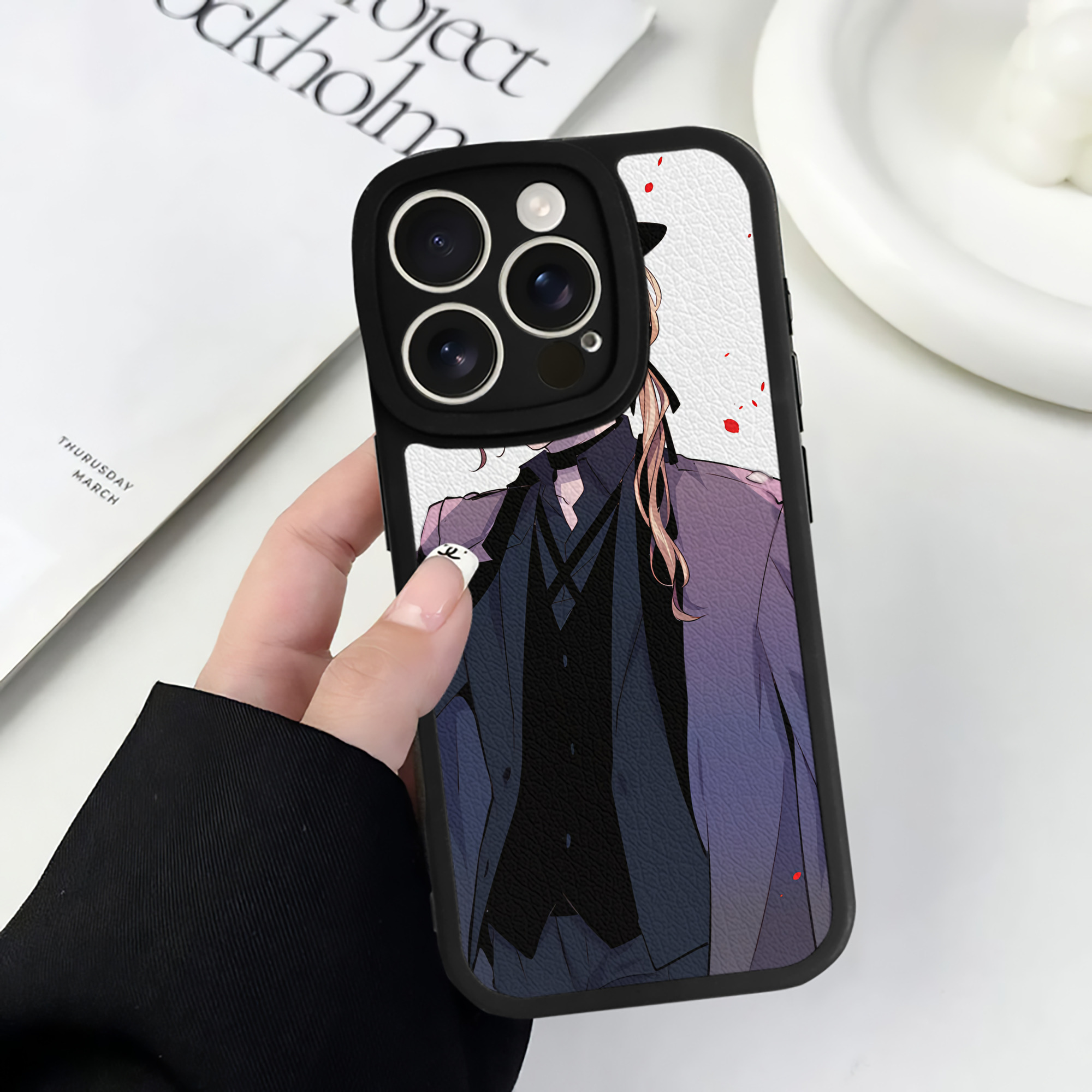 （画像用） 文豪ストレイドッグス Bungo Stray Dogs 【iPhone 16シリーズ対応】シリコンスマホケース（レザー調） 材質：シリコン